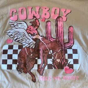 Cactuses and a Cowboy. Super cute T. Medium.